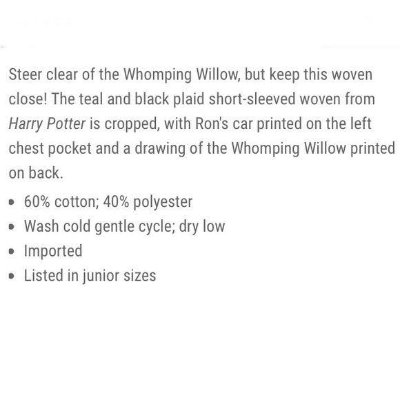 HARRY POTTER HOT TOPIC Forbidden Forest Top! - Picture 6 of 7